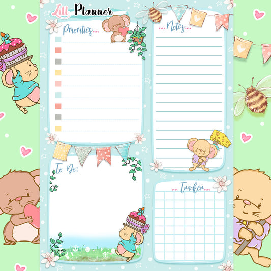 A5 Lill Mice Planner Memo Pad
