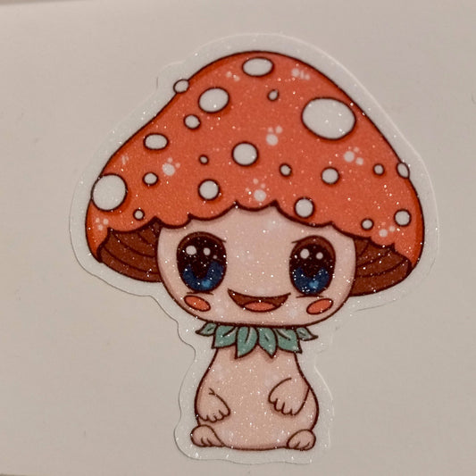 Shroomie Die Cut Glitter Sticker
