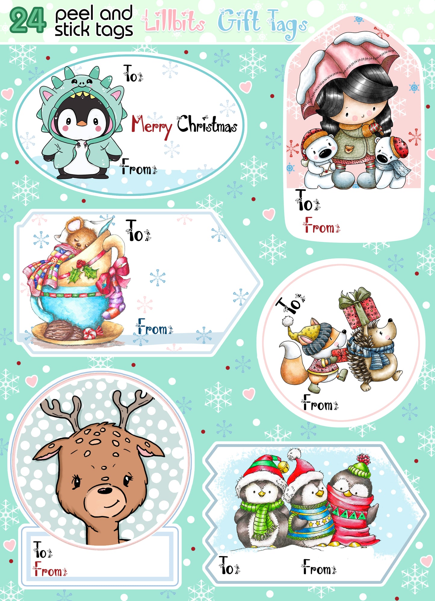 Christmas Gift Tag Set - Peel and Stick
