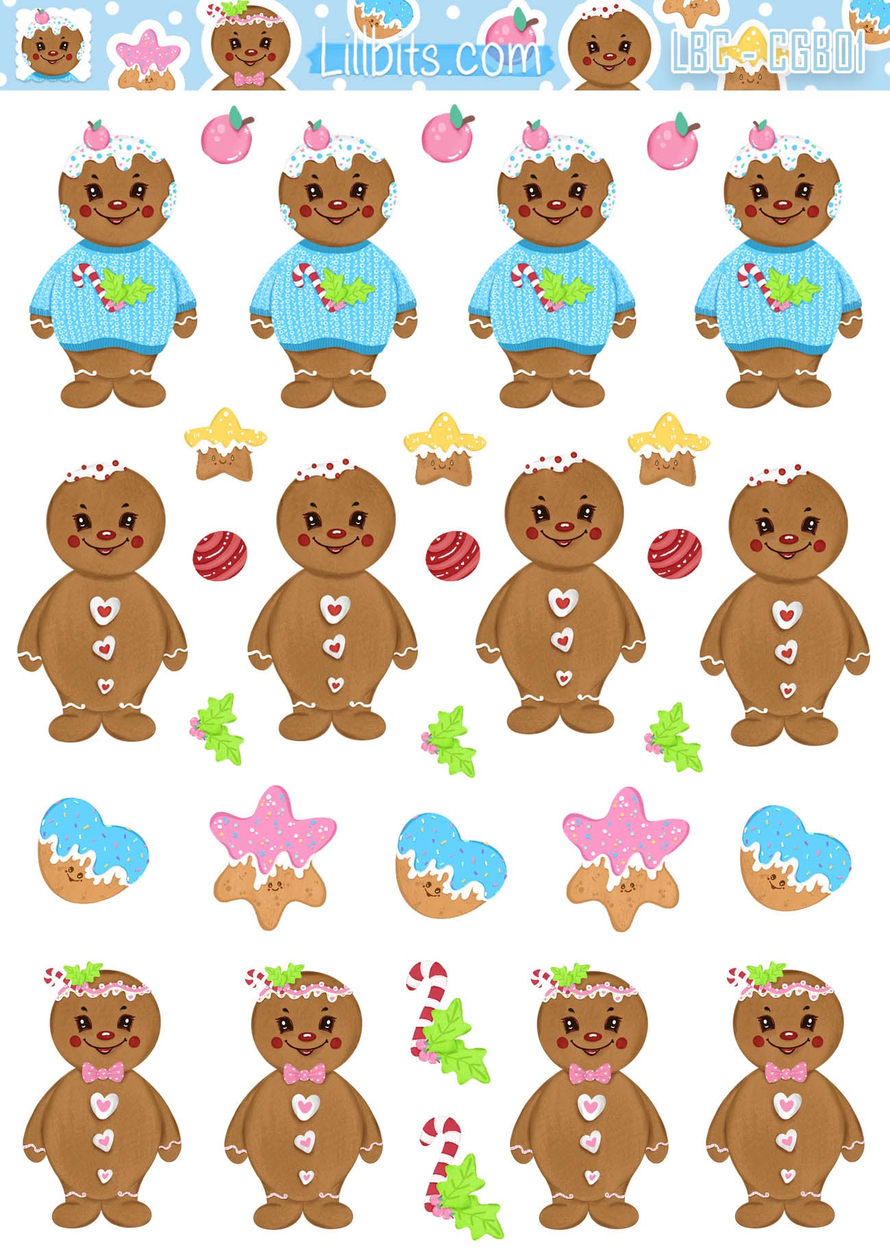 Christmas Gingiebread Sticker Sheet