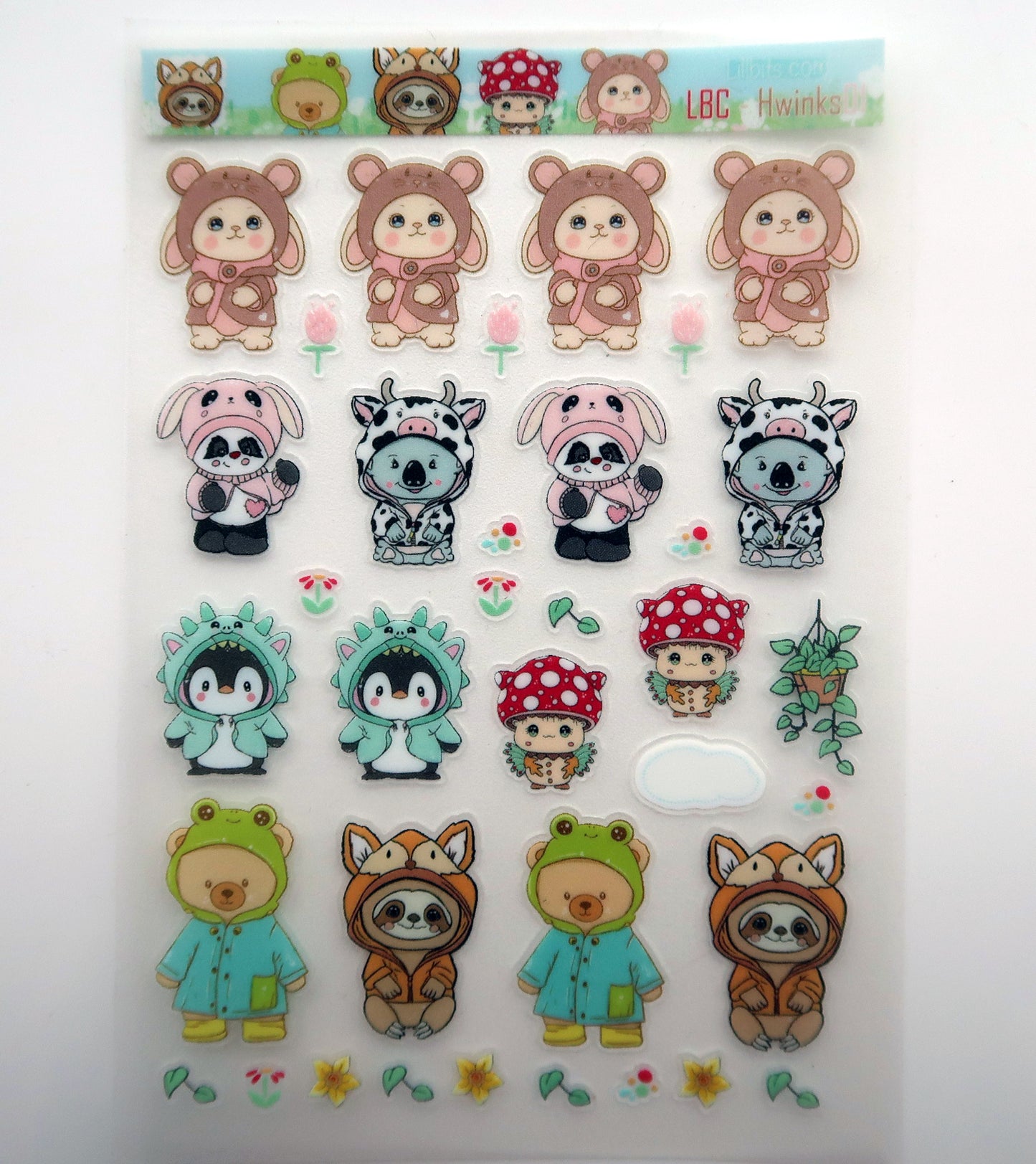 A6 Hoodiwinks Clear Glitter Sticker Sheet