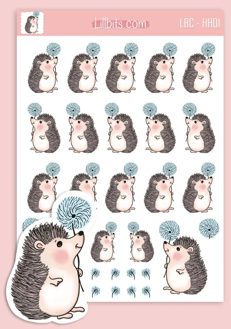 A6 Henry hedgehog sticker sheet