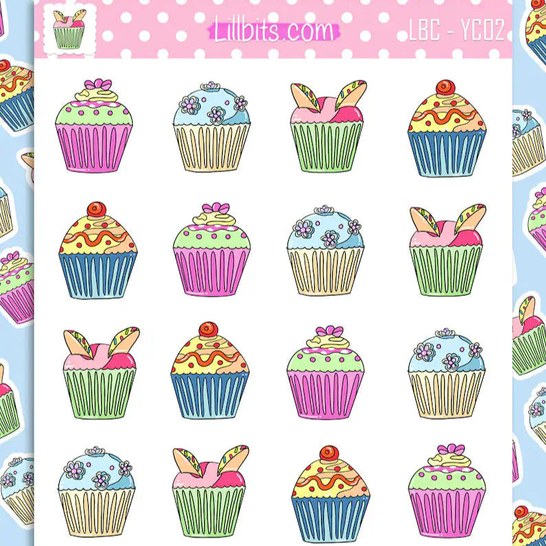 A6 Cupcakes Sticker Sheet