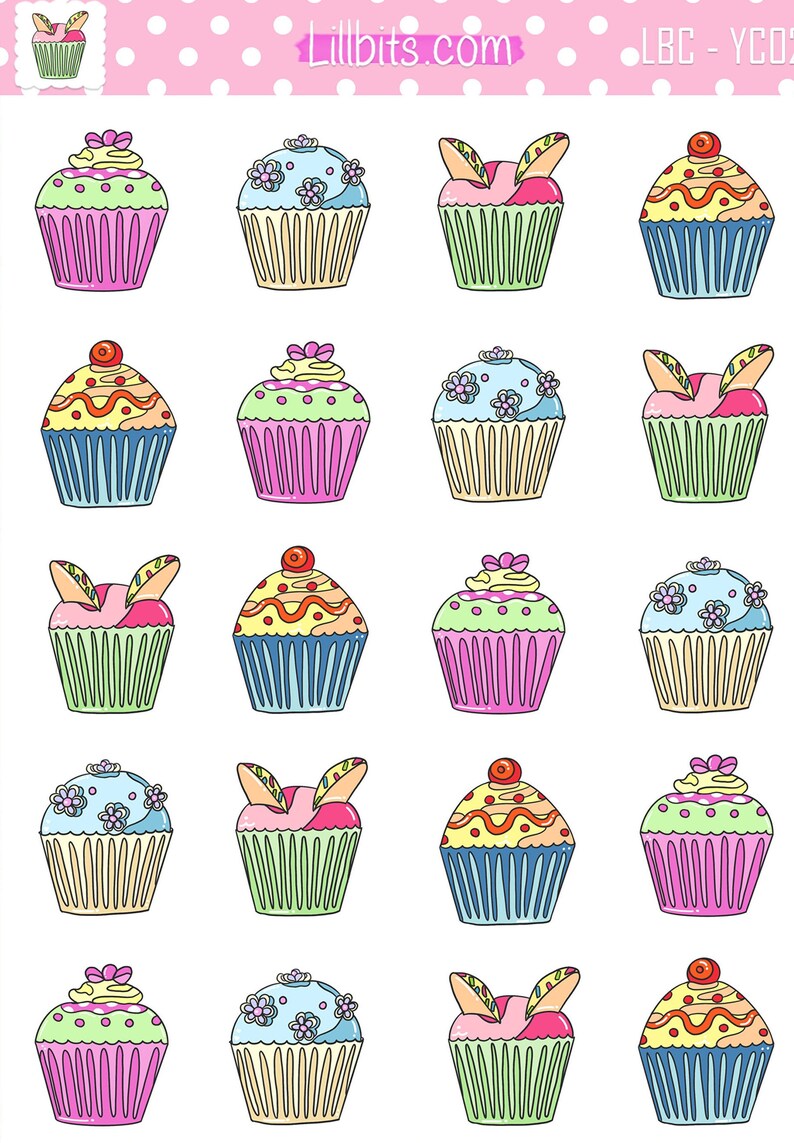 A6 Cupcakes Sticker Sheet