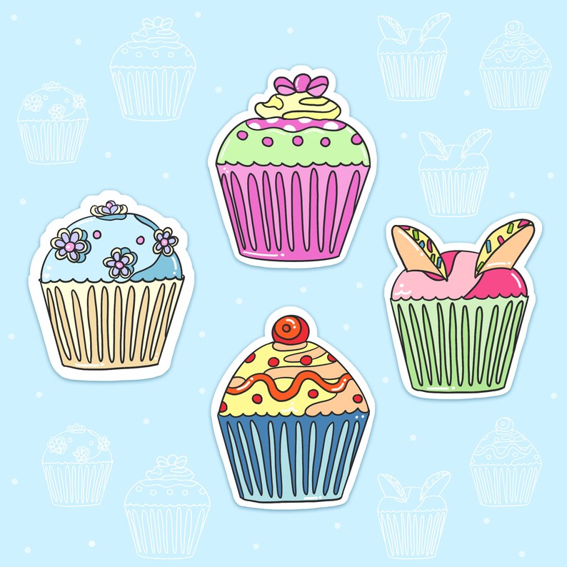 A6 Cupcakes Sticker Sheet