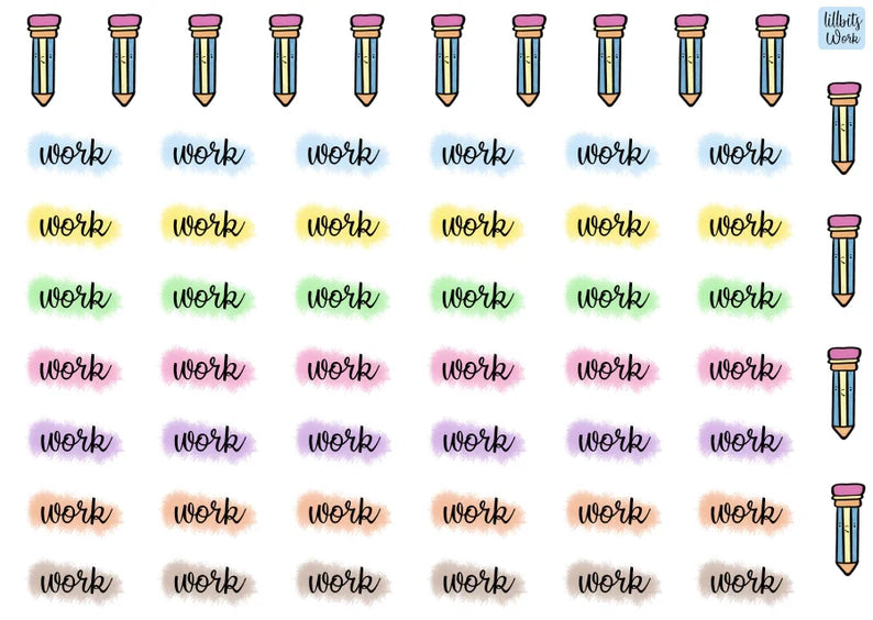 Work Planner Sticker Sheet