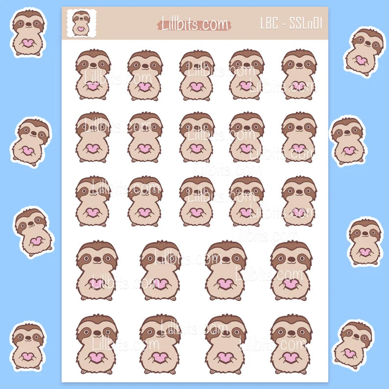 A6 Sammy Sloth Sticker Sheet