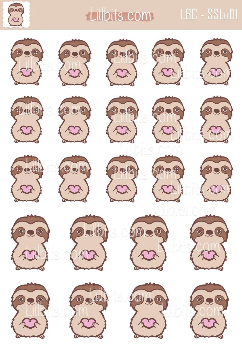 A6 Sammy Sloth Sticker Sheet