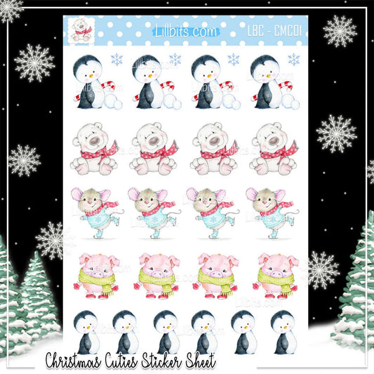 A6 Christmas Cuties Sticker Sheet