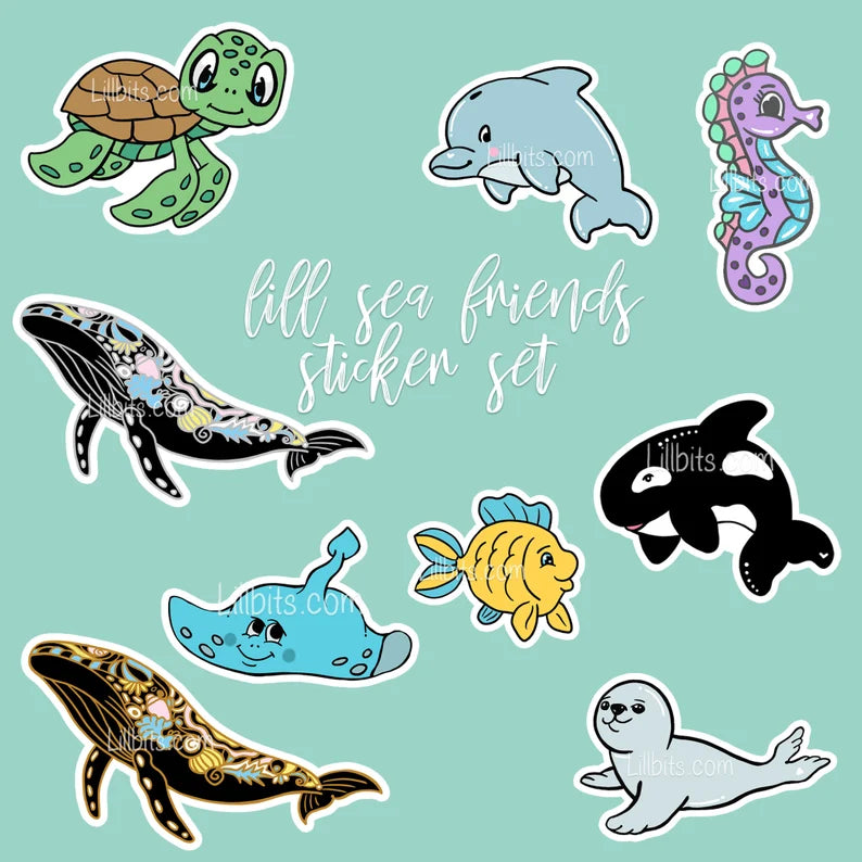 Lill Sea Friends Sticker Set