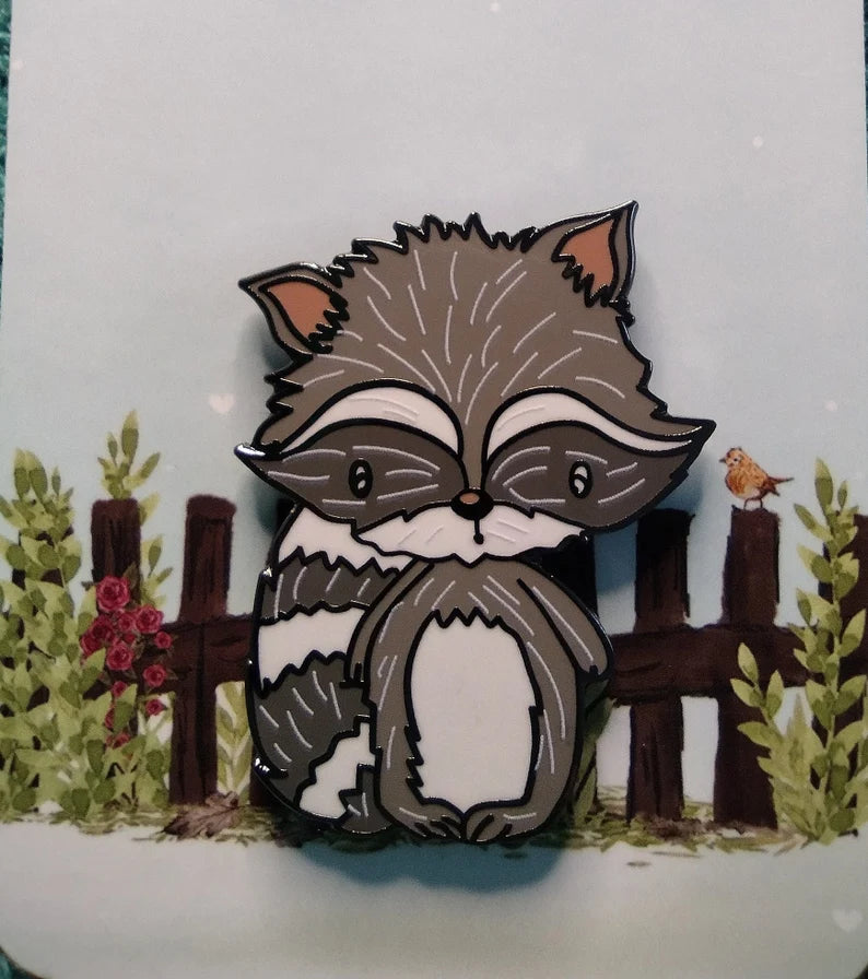 Roberto the Raccoon Enamel Pin