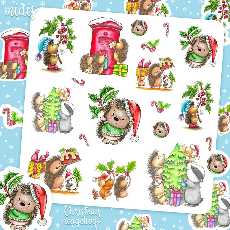 Midis Christmas Hedgies Sticker Sheet