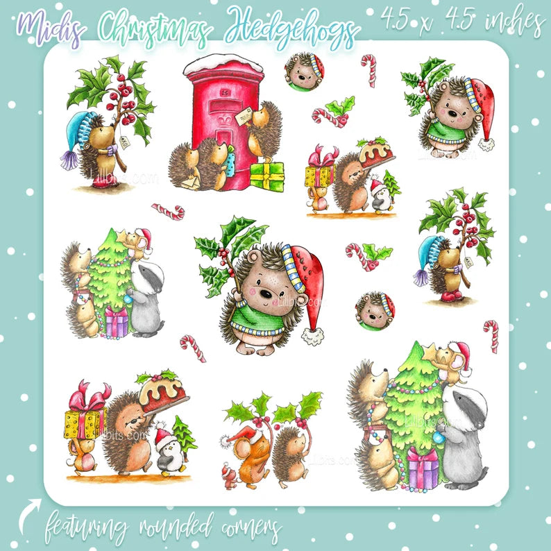 Midis Christmas Hedgies Sticker Sheet