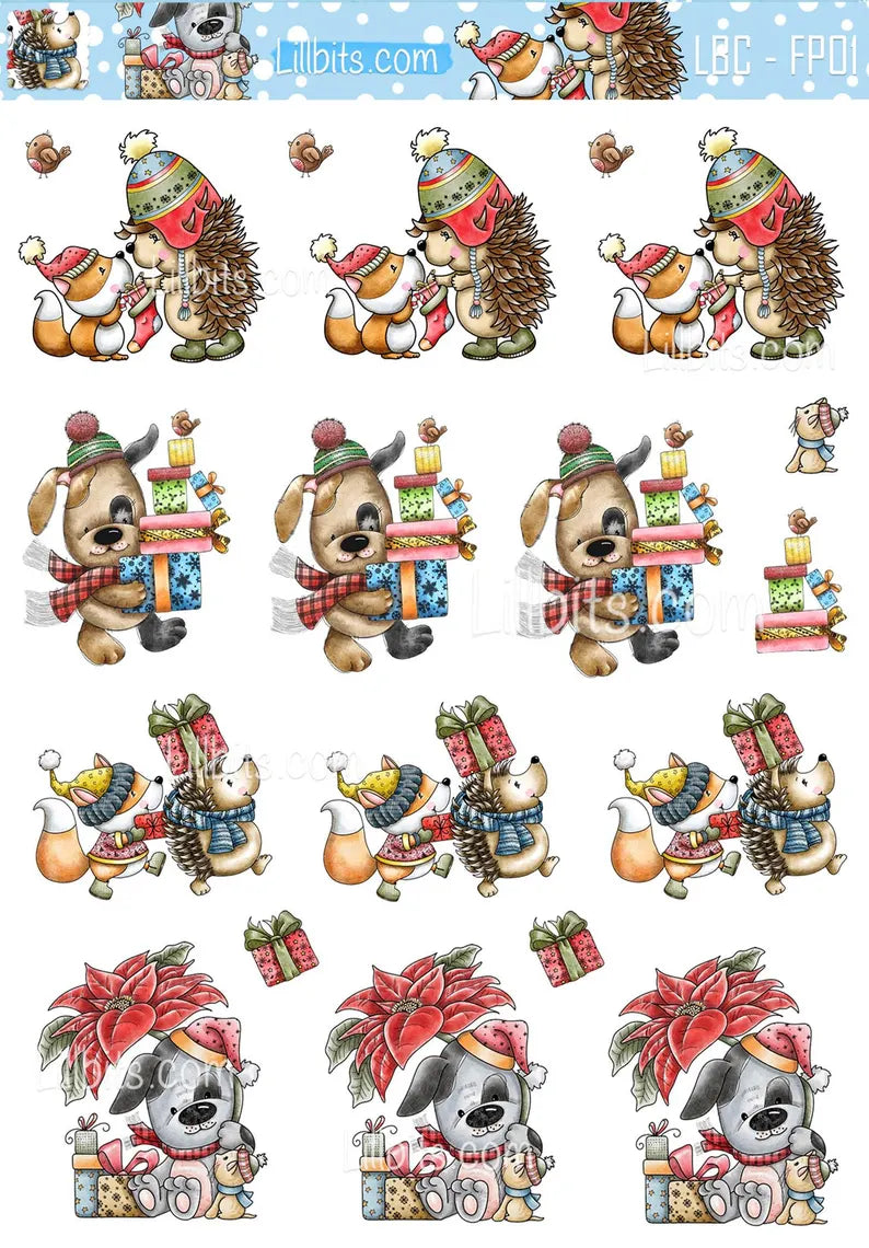 A6 Festive Pals Sticker Sheet
