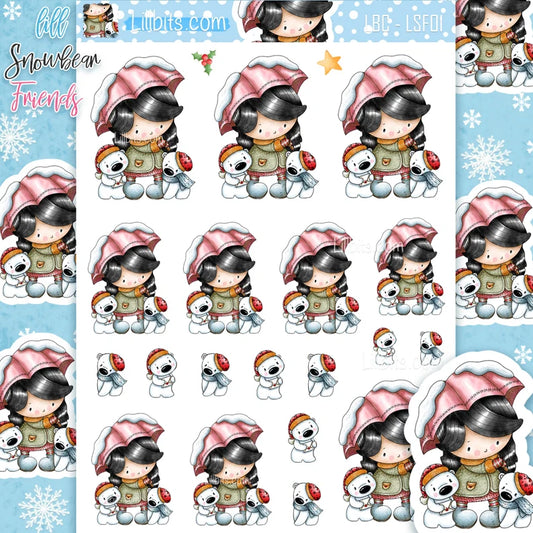 A6 Lill Snowbear Friends Sticker Sheet