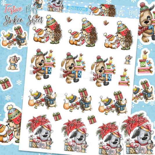 A6 Festive Pals Sticker Sheet