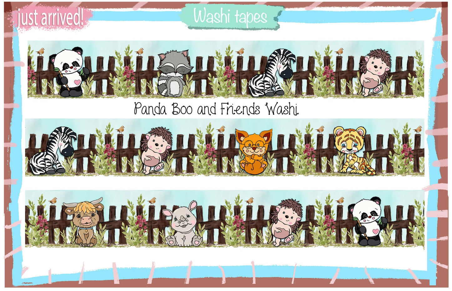 Panda Boo and Friends Washi