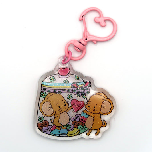 Jar of Hugs Key Chain