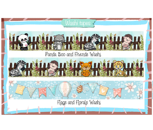 Panda Boo and Friends Washi