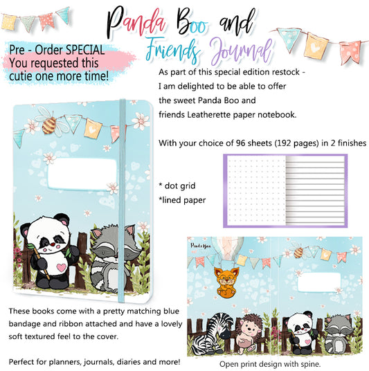 PRE ORDER special PANDA BOO AND FRIENDS JOURNAL