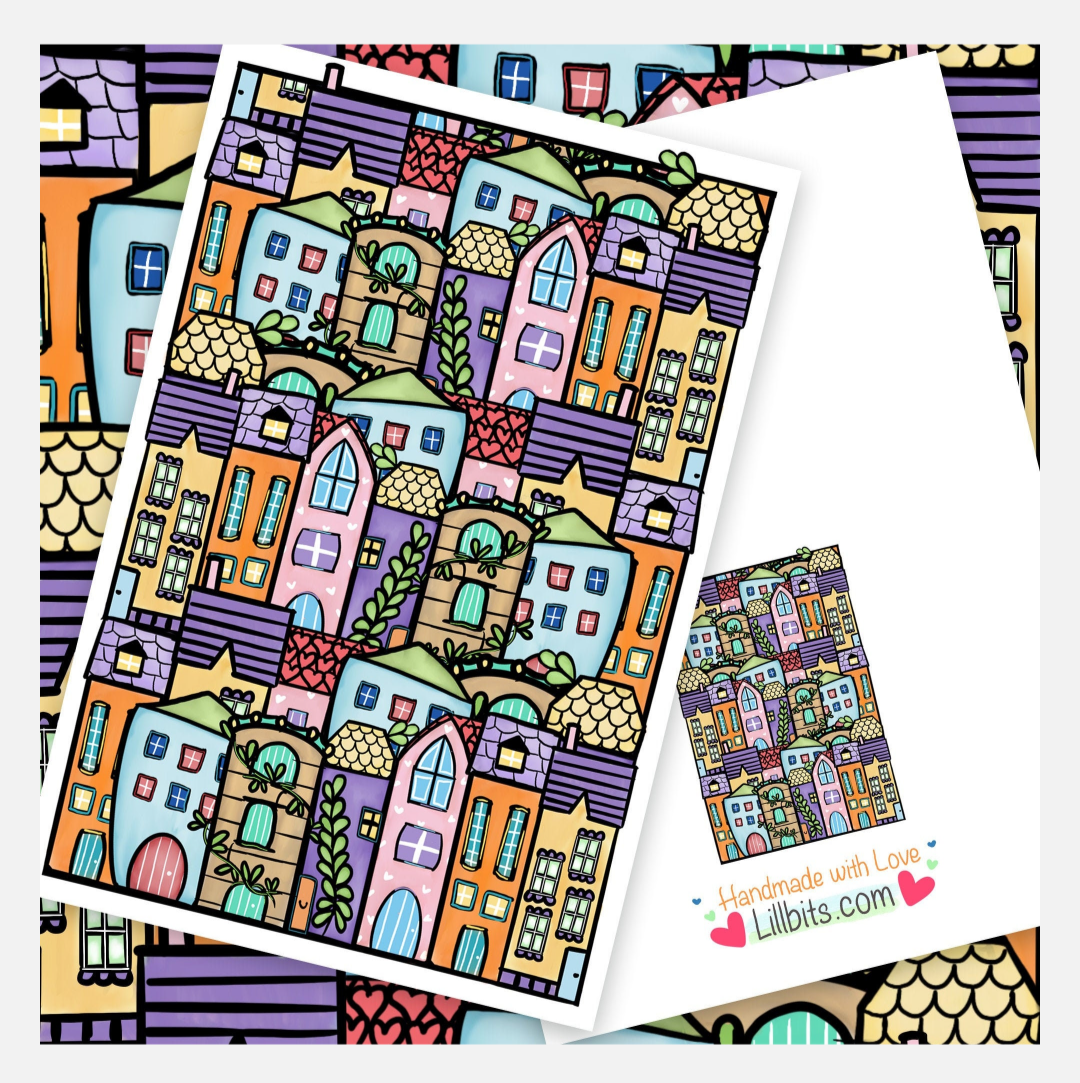 Lill Village A6 greeting card