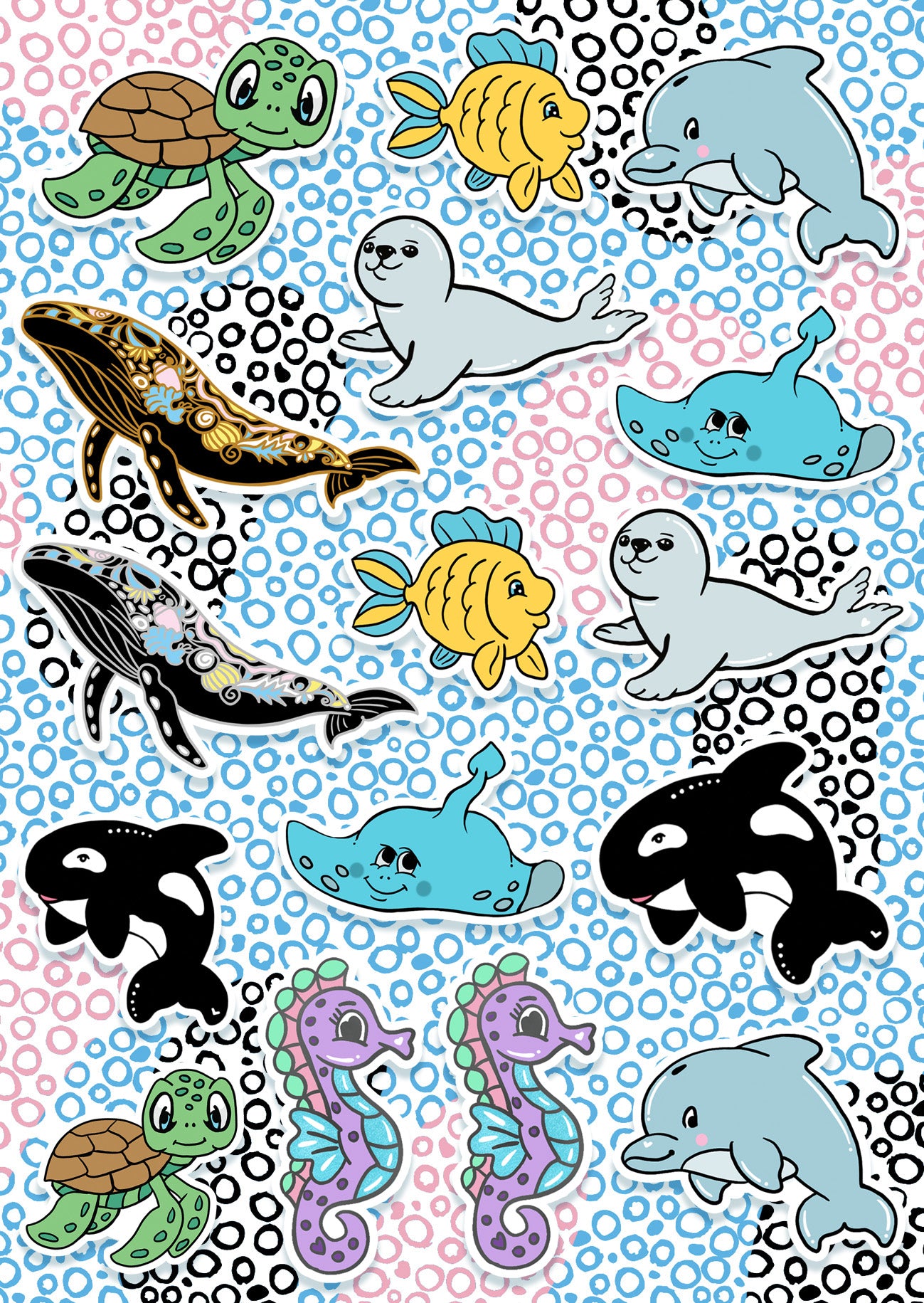 Lill Sea Friends A6 Sticker Sheet