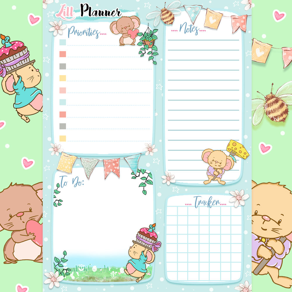 A5 Lill Mice Planner Memo Pad