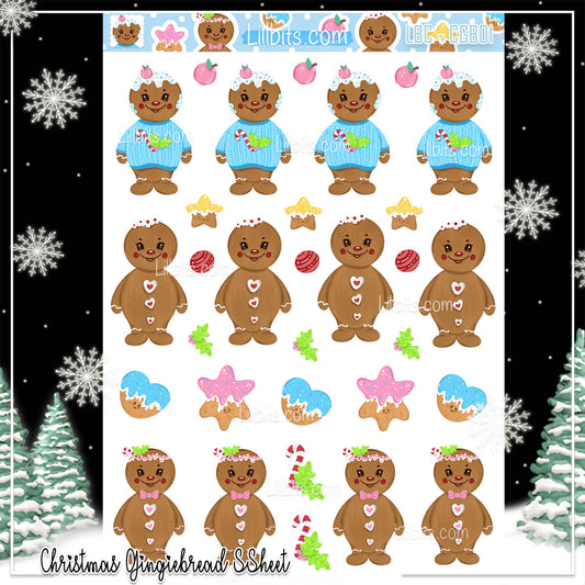 Christmas Gingiebread Sticker Sheet