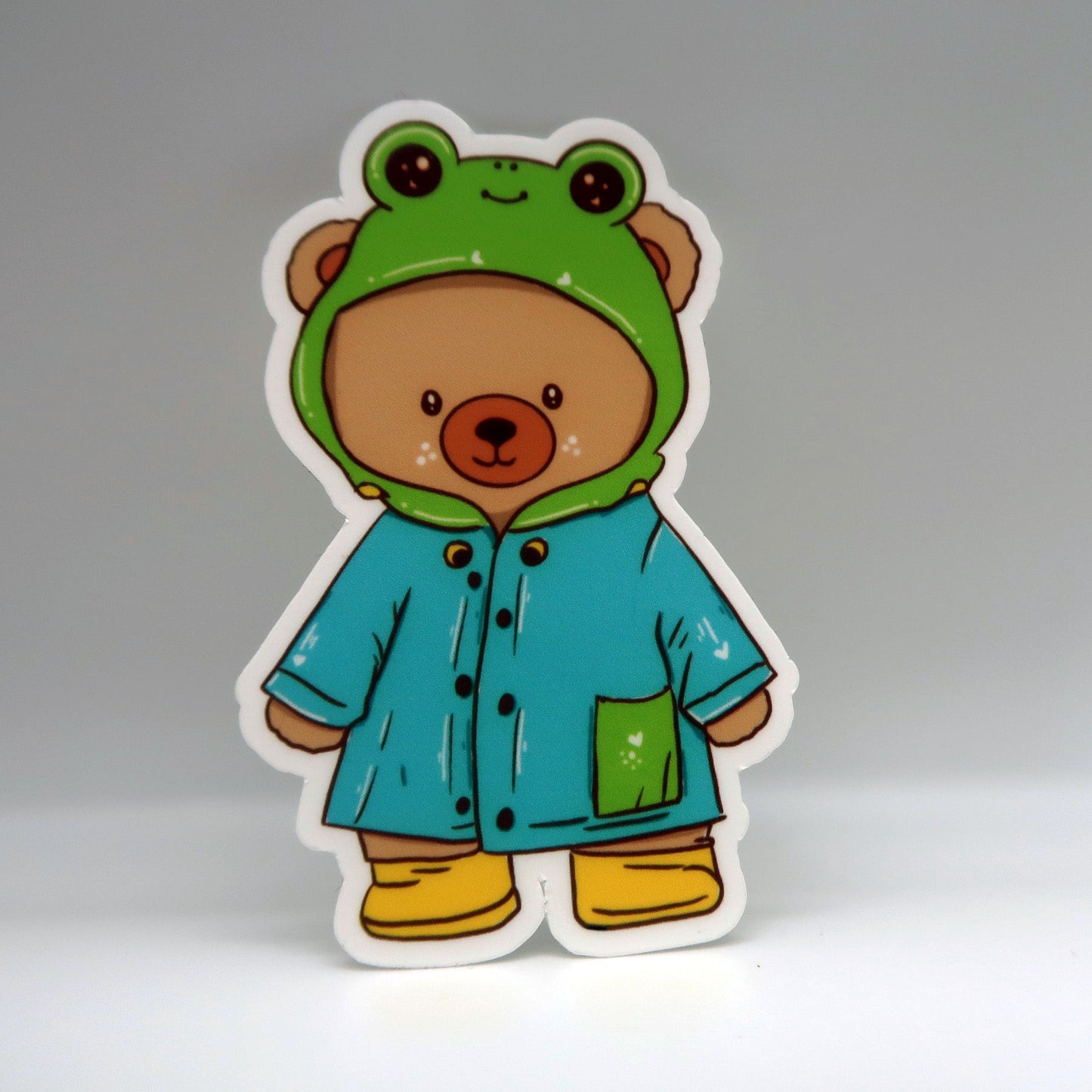 Froggie Bear Die Cut Sticker