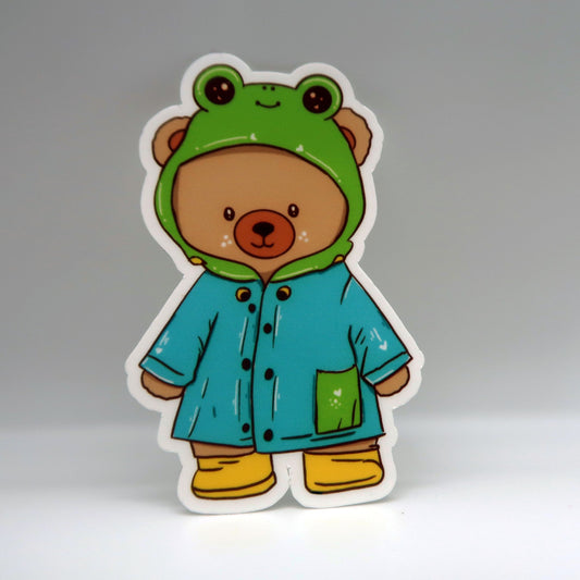 Froggie Bear Die Cut Sticker