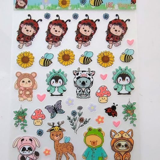 A6 Clear Glitter Sticker Sheet Hedgiebug
