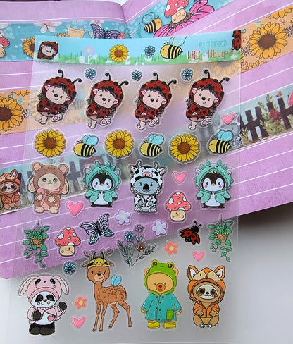 A6 Clear Glitter Sticker Sheet Hedgiebug