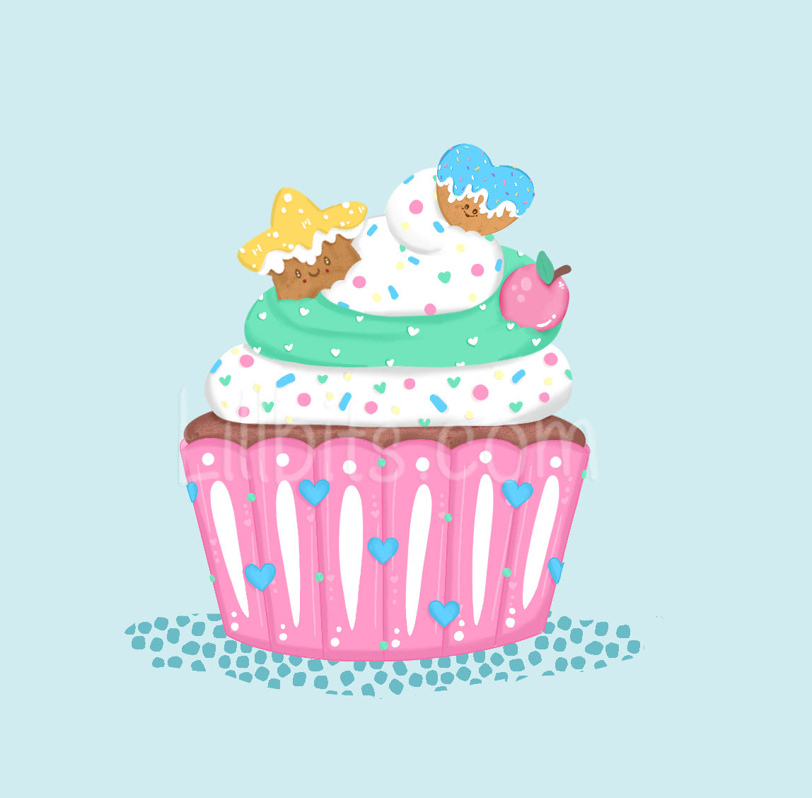 A6 Sugar Cupcakes Sticker Sheet