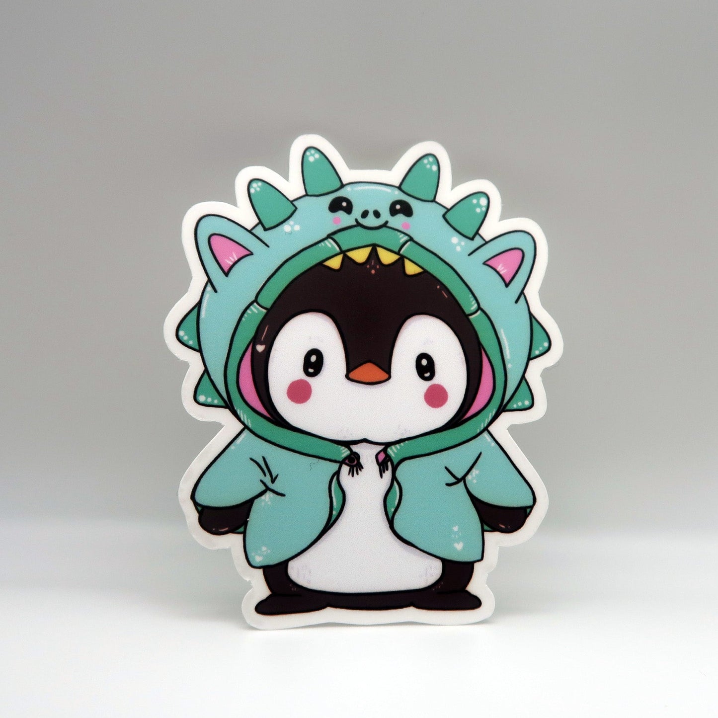 Dino Penguin Die Cut Sticker