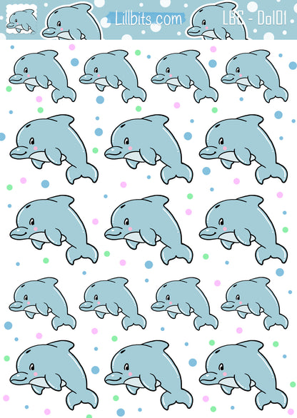 Lill Dolphin Sticker Sheet - A6