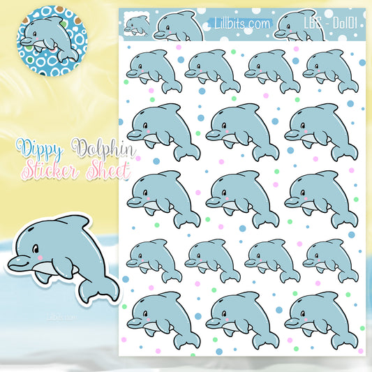 Lill Dolphin Sticker Sheet - A6