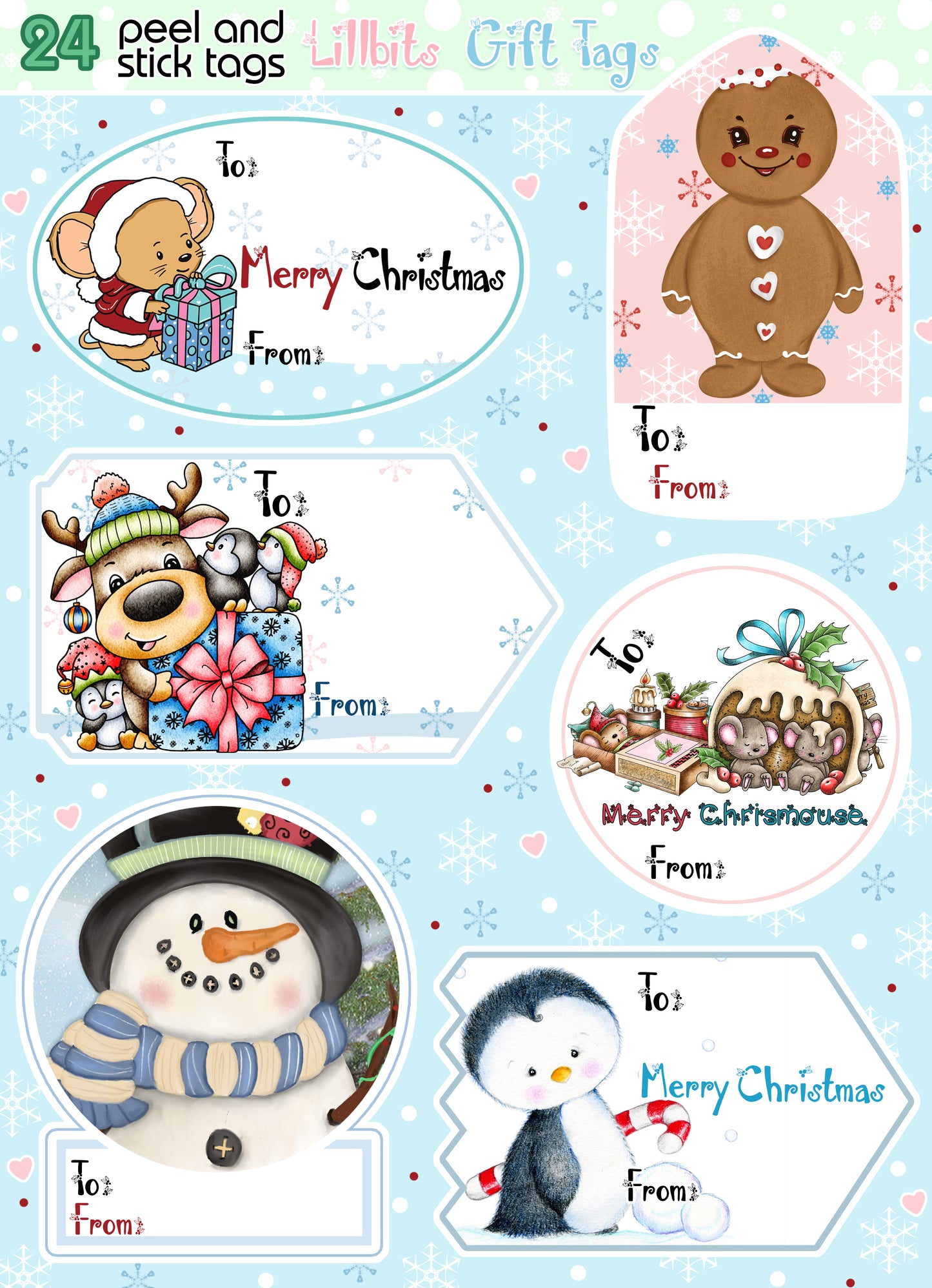 Christmas Gift Tag Set - Peel and Stick