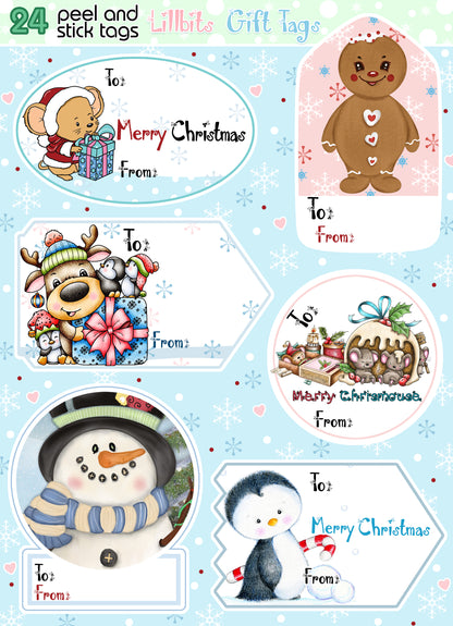 Christmas Gift Tag Set - Peel and Stick