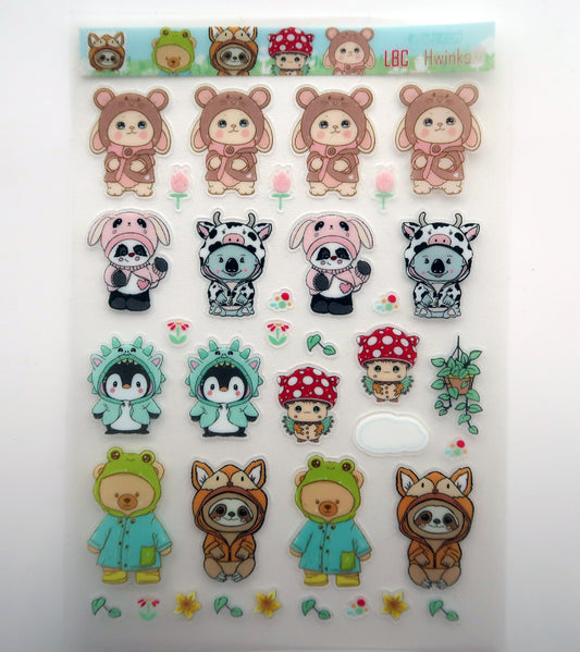 A6 Hoodiwinks Clear Glitter Sticker Sheet