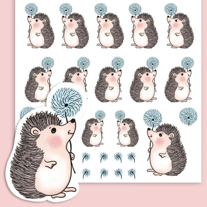 A6 Henry hedgehog sticker sheet