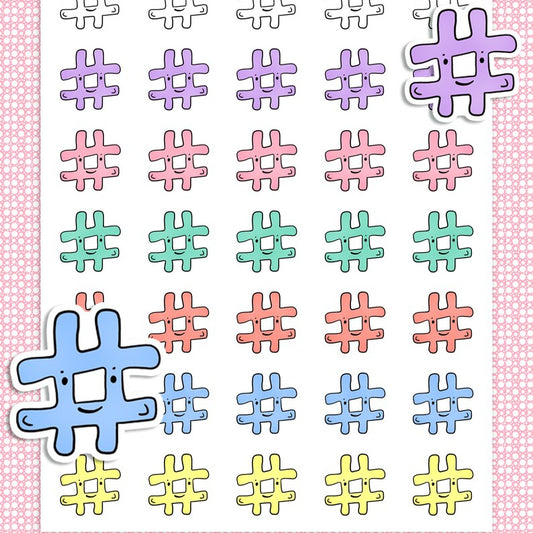 Hashtag planner stickers