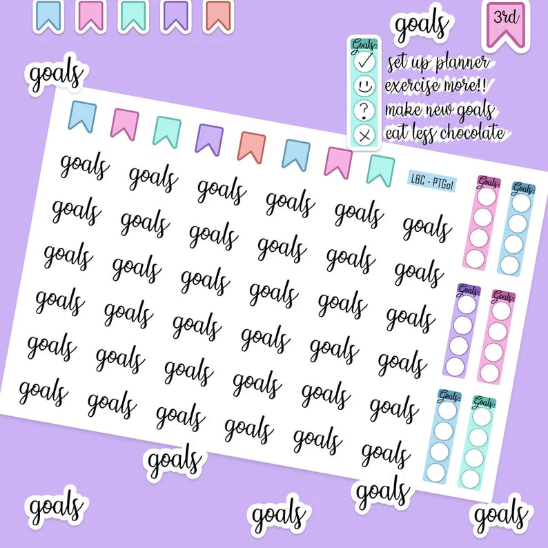 Goals Planner Sticker Sheet