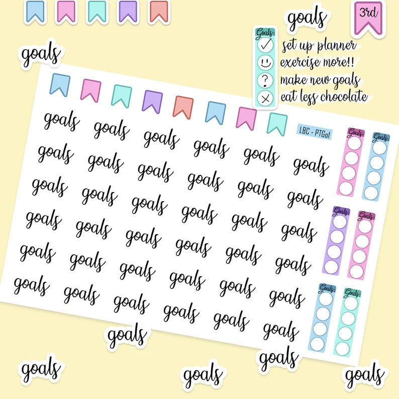 Goals Planner Sticker Sheet