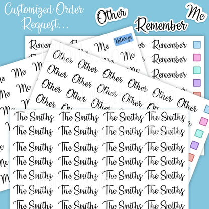 Customized Planner Sticker Sheets