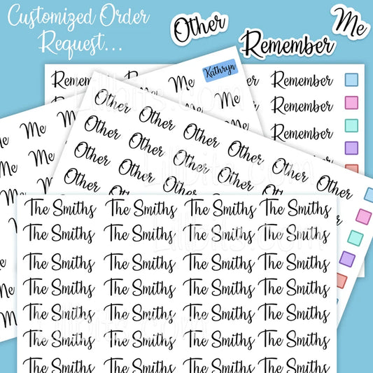 Customized Planner Sticker Sheets