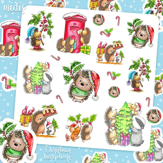 Midis Christmas Hedgies Sticker Sheet