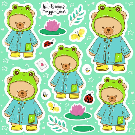 Minis Froggie Bear Sticker Sheet