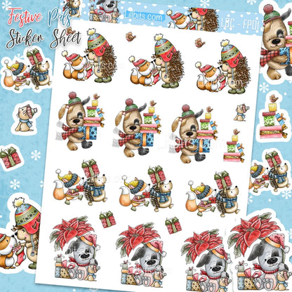 A6 Festive Pals Sticker Sheet