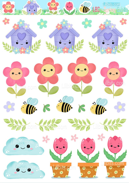 A6 Spring Cuties Sticker Sheet