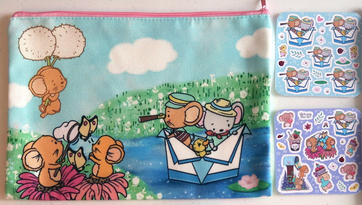 Lill Mice Zippered Pouch